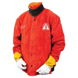 Jacket Welding Red Full Leather Size Large